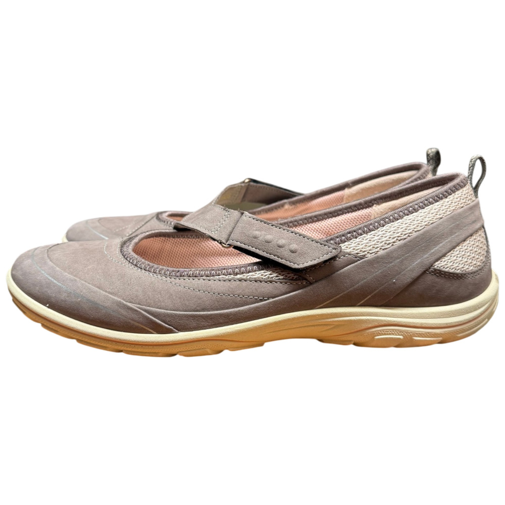 Ecco Arizona Women's 41/US 11 Adjustable Mary Jane Gray Leather Mesh Shoes